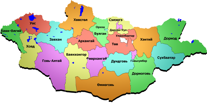 Монголия на карте