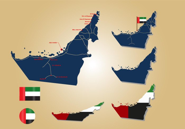 UAE на карте мира