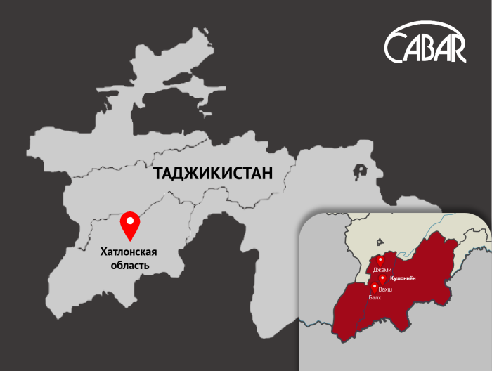 Карта Таджикистана вилояти Хатлон