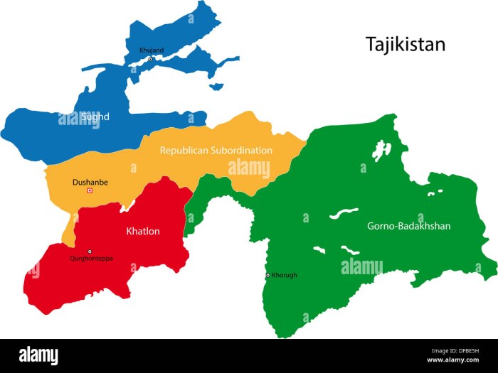 Карта Таджикистана вектор