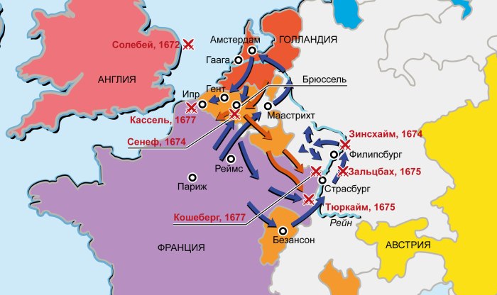 Голландская война 1672-1678 карта
