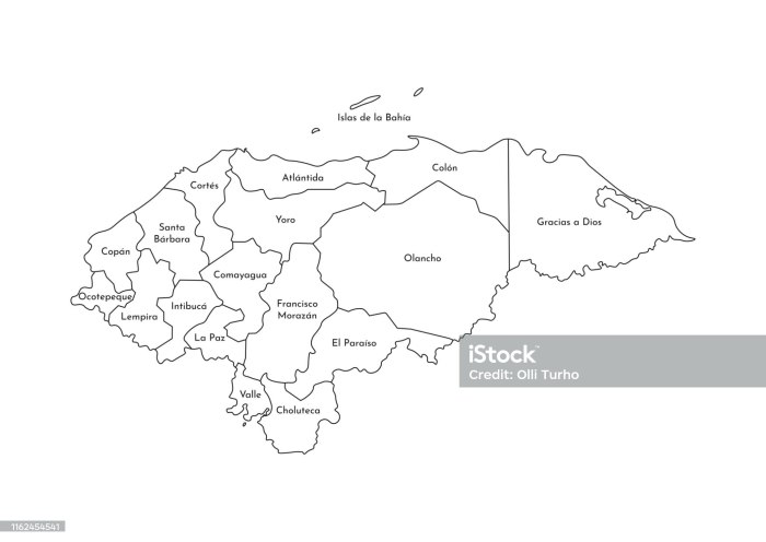 Гондурас на карте раскраска