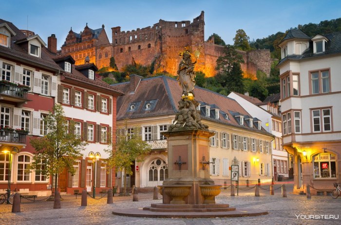 Гейдельберг Германия Корнмаркт