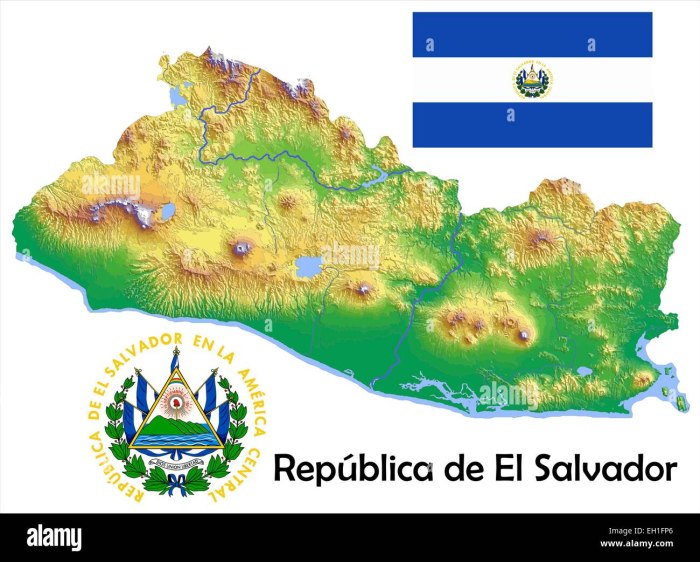 El Salvador Map Flag
