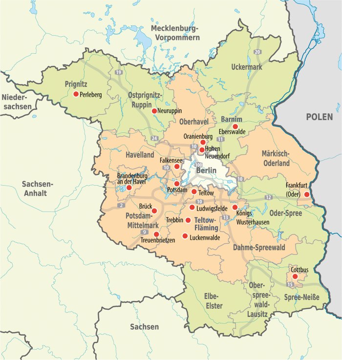 Бранденбург на карте средневековой Германии.