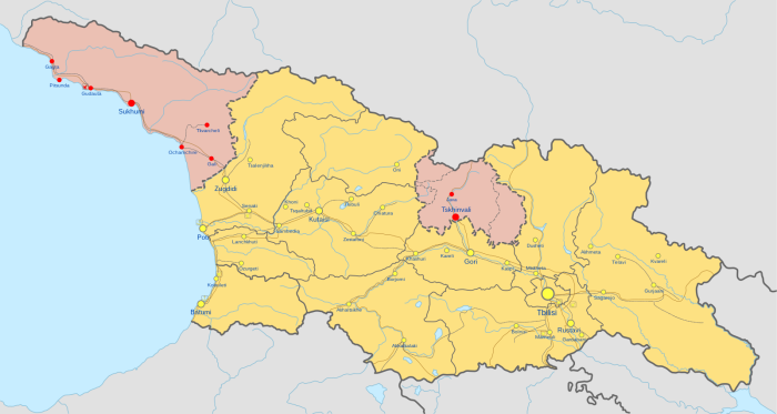 Карта Грузии до 2008