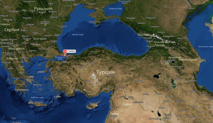 Границы Турции на карте мира