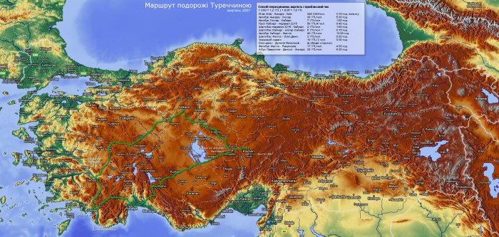 Горная карта Турции