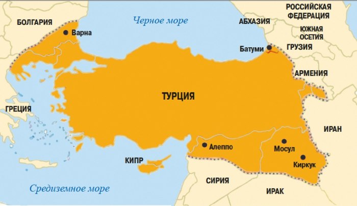 Территория и границы Турции