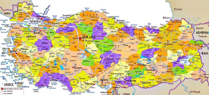 Турция карта подробная с провинциями