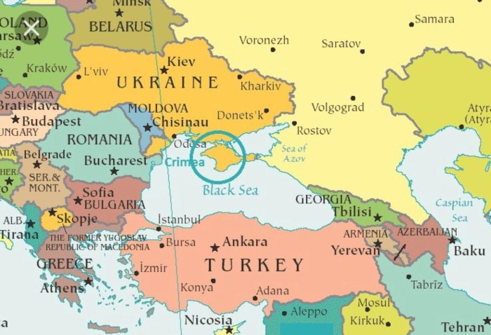 Турция и Украина на карте