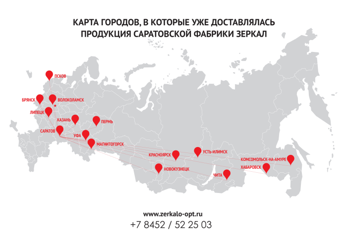 Карта России с городами