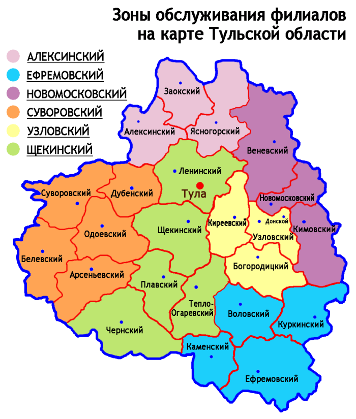 Карта Тулы и области
