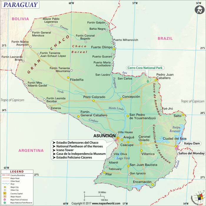 Асунсьон на карте мира