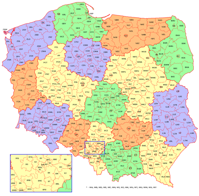 Квадраты Польши на карте