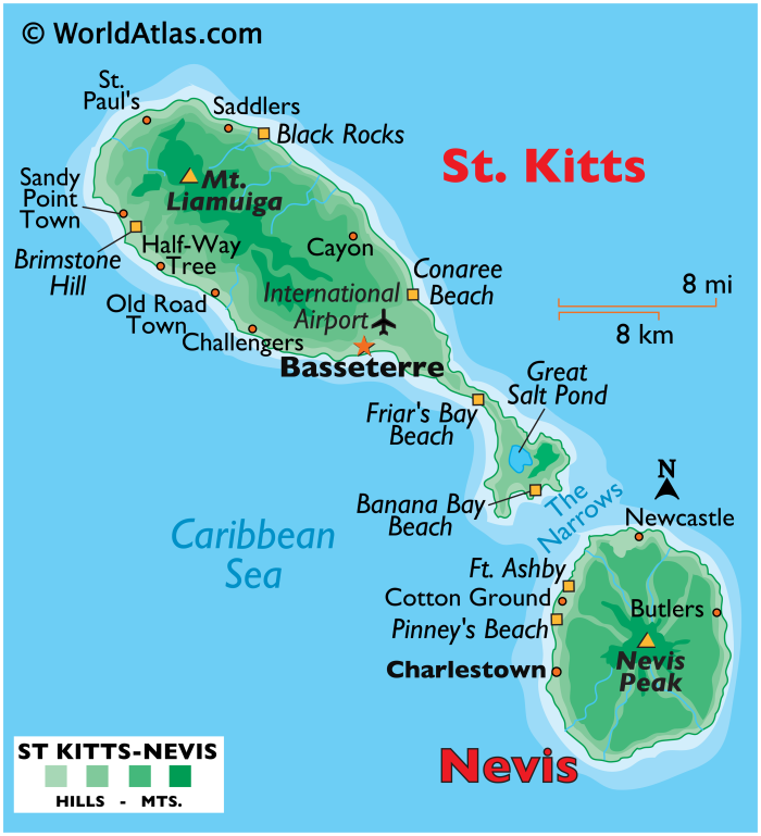 Saint Kitts and Nevis карта