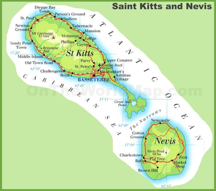 St. Kitts and Nevis на карте