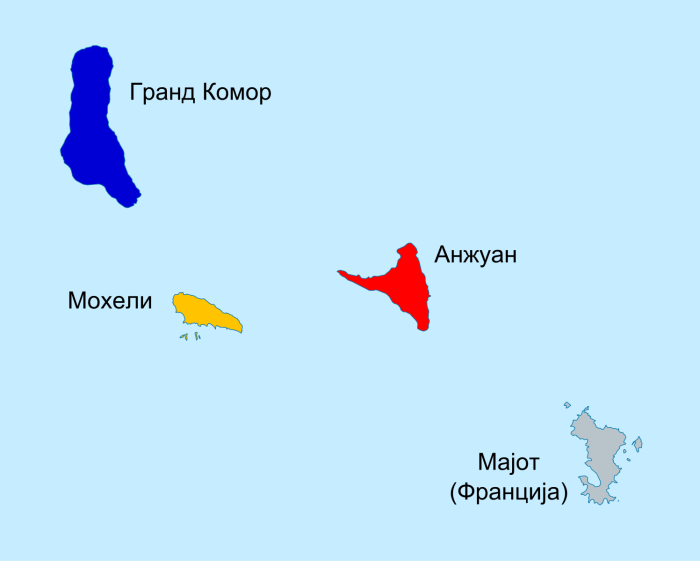 Коморы на карте
