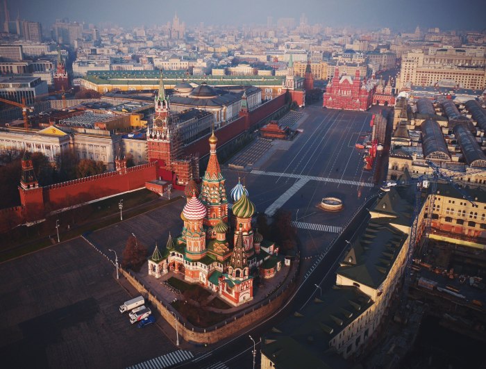Красная площадь Москва с высоты птичьего полета