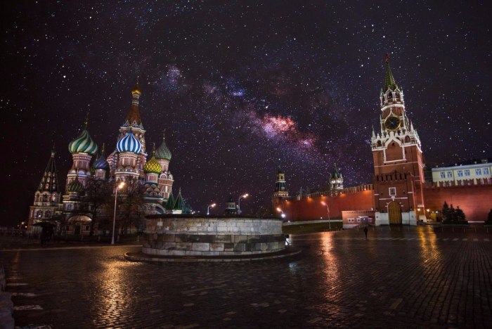 Красная площадь Москва ночью