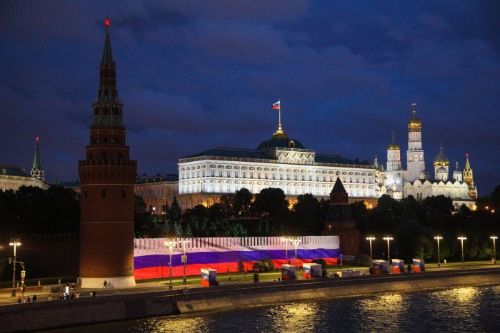 Московский Кремль с флагом