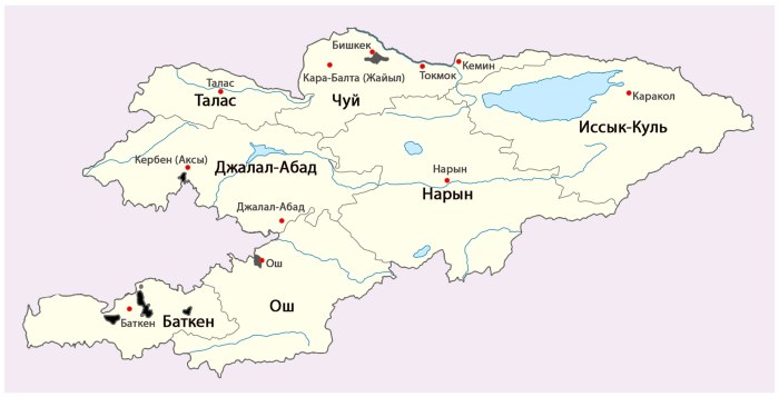 Республика Киргизия карта