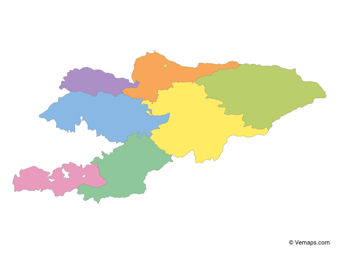 Карта Кыргызстана вектор