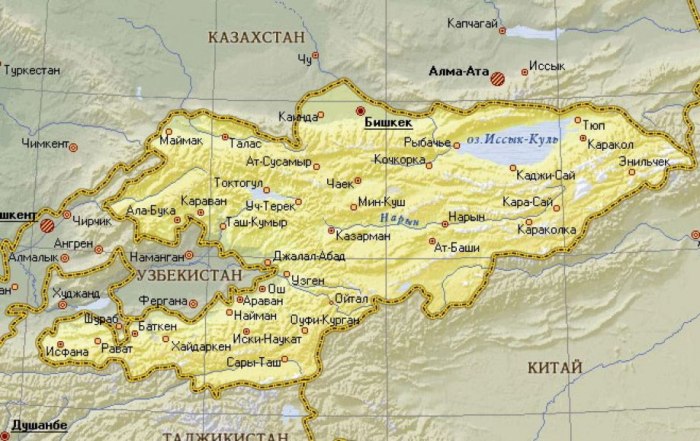 Киргизия политическая карта