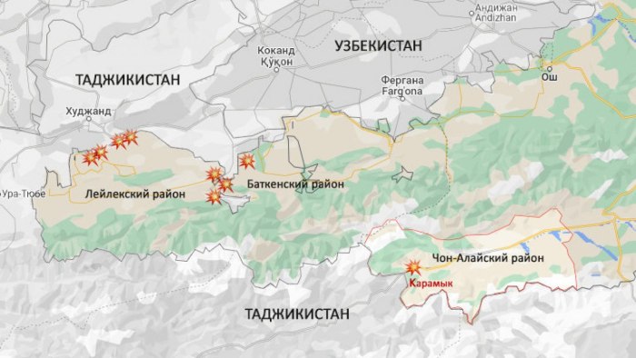 Киргизия границы