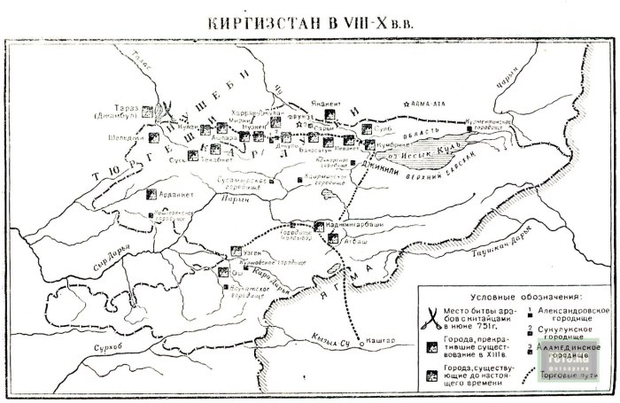 Карта Киргизии в древности