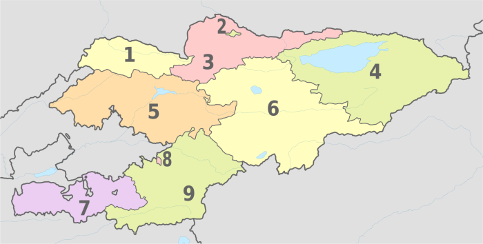 Киргизия на карте