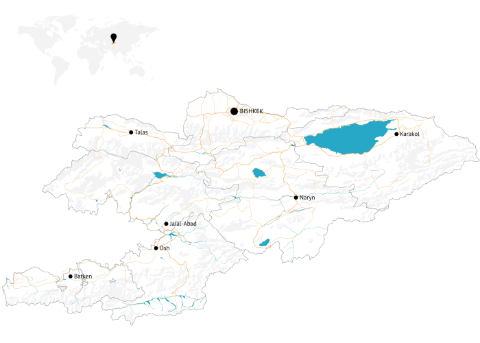 Контур карта Кыргызстана