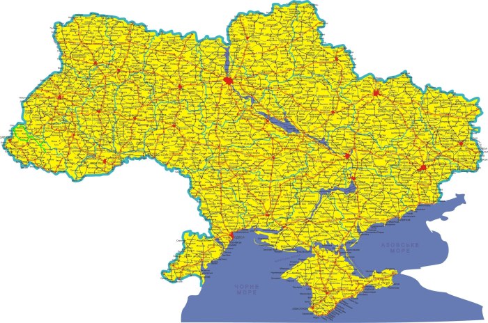 Карта Украины с областями