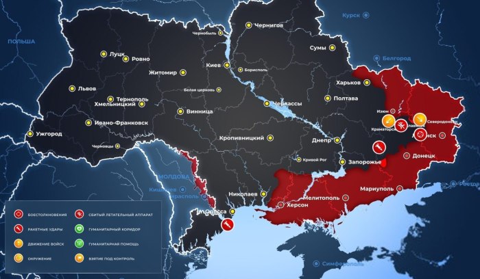 Карта военных действий на Украине 12.10.2022