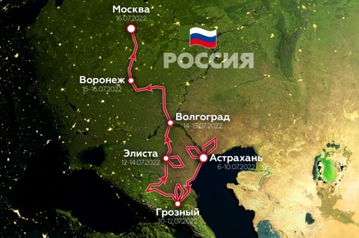Маршрут ралли шелковый путь 2022 на карте