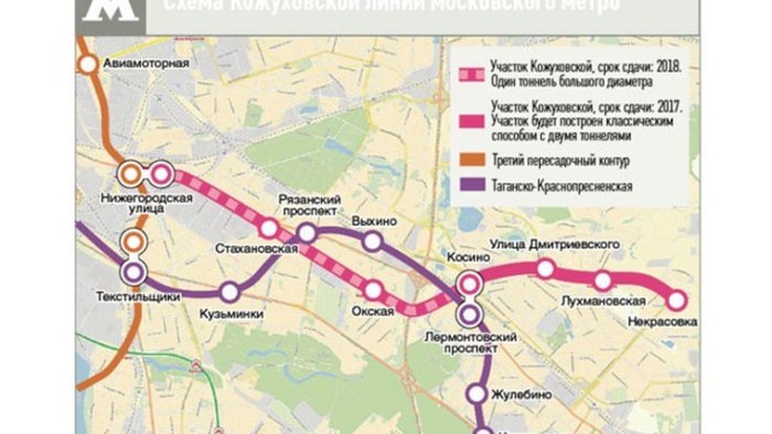 Схема метро Москвы Некрасовская линия